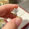 Кольцо из чистого серебра S925 s925, овальное голубиное яйцо 18K в прямом эфире из маленькой красной книги по международной торговле details Picture